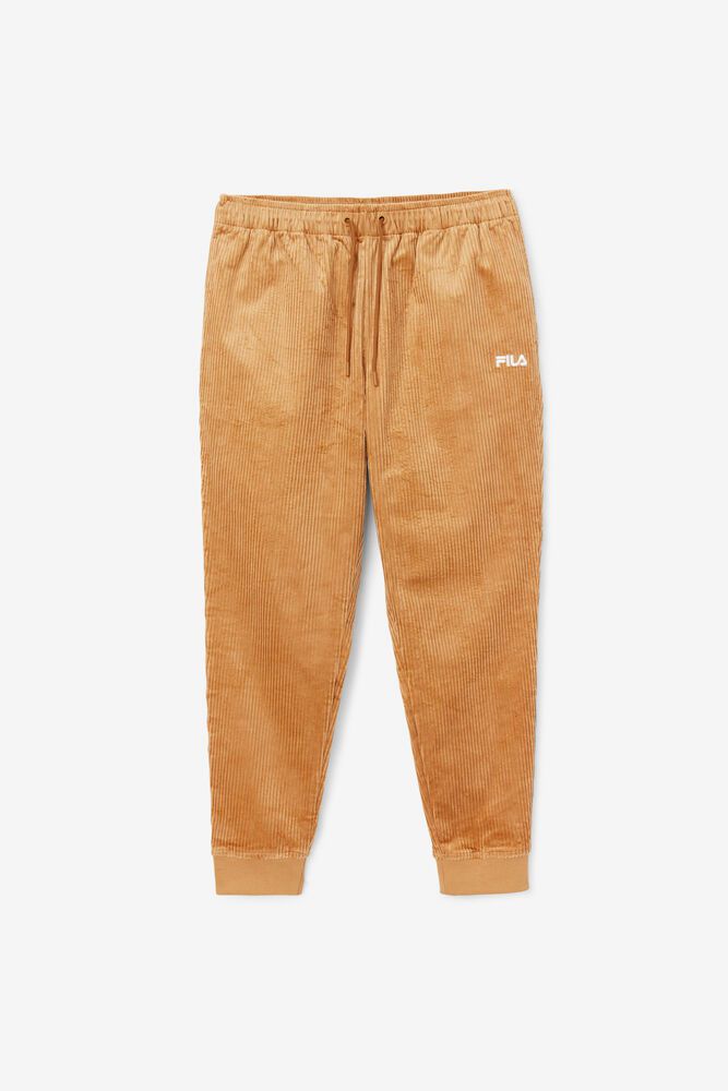 Fila Pants Mens Khaki - Unnat Cord Joggers - Philippines 0534869-PO